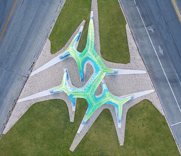 Spineway van bovenaf gezien. Foto door Texas By Air